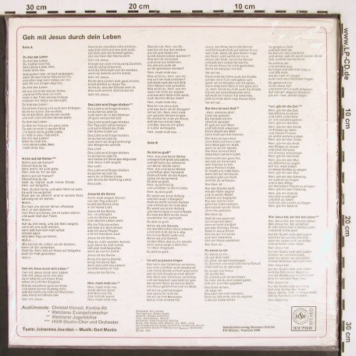 Menzel,Christel: Geh mit Jesus durch dein Leben, HSW(33768), D,FS-New, 1975 - LP - V2708 - 7,50 Euro