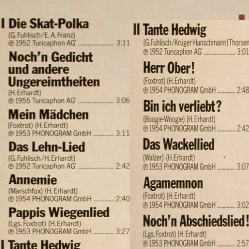Erhardt,Heinz: Noch'n Lied, Fontana (9294 163), D Typ: LP Best.-Nr.: V271 Preis: 6,00 Euro