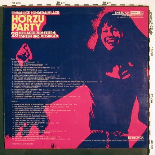 V.A.HörZu Party: 28 Schlager zum Feiern, Booklett, HörZu (SHZEL 724), D Typ: LP Best.-Nr.: V2920 Preis: 5,00 Euro