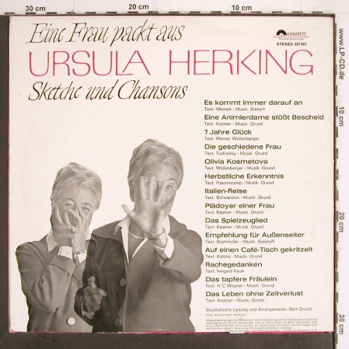 Herking,Ursula: Eine Frau packt aus, Polydor Kabarett (237 801), D, 1964 Typ: LP Best.-Nr.: V2 Preis: 12,50 Euro