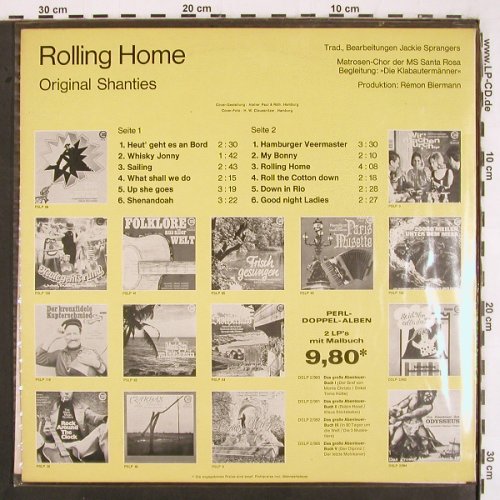 Matrosen-Chor der MS Santa Rosa: Rolling Home, Klabautermänner, Perl Serie (PSLP 139), D, 1970 Typ: LP Best.-Nr.: V3042 Preis: 6,00 Euro