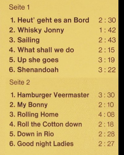Matrosen-Chor der MS Santa Rosa: Rolling Home, Klabautermänner, Perl Serie (PSLP 139), D, 1970 Typ: LP Best.-Nr.: V3042 Preis: 6,00 Euro