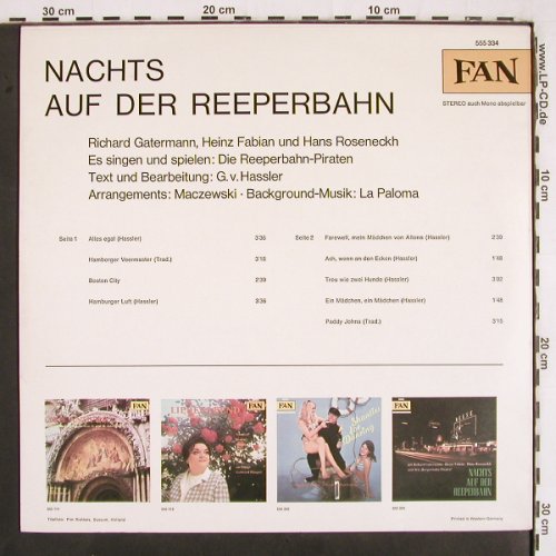 V.A.Nachts auf der Reeperbahn: Richard Gatermann, Heinz Fabian.., FAN (555 334), D Typ: LP Best.-Nr.: V3044 Preis: 7,50 Euro