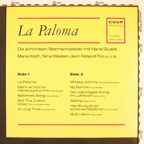 V.A.La Paloma-d.schön.Seemannsliede: Nana Gualdi,Maria Kloth,Nina Westen, Coup Special (CPS 15601), D Typ: LP Best.-Nr.: V3047 Preis: 6,00 Euro