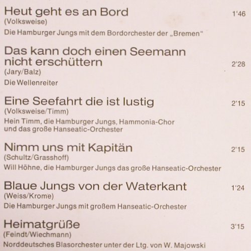 V.A.Einmal noch nach Bombay: Hamburger Jungs.. Nord.Blasorch., Elite Special (SOLP-451), D Typ: LP Best.-Nr.: V3051 Preis: 7,50 Euro