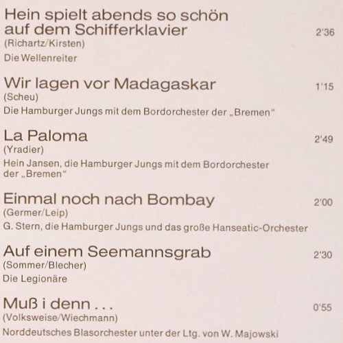 V.A.Einmal noch nach Bombay: Hamburger Jungs.. Nord.Blasorch., Elite Special (SOLP-451), D Typ: LP Best.-Nr.: V3051 Preis: 7,50 Euro