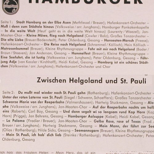 V.A.Hamburger Bilderbogen: Hafenkonzert, Oldenburg,Kabel,Sicks, Philips, vg+/vg+ (P 48 040 L), D,Foc,Mono, 1963 Typ: LP Best.-Nr.: V3086 Preis: 7,50 Euro