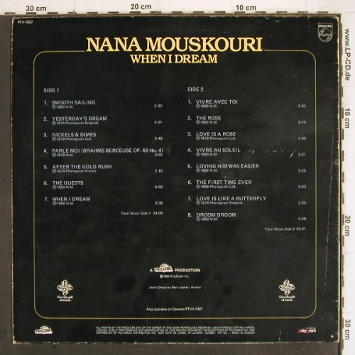 Mouskouri,Nana: When I Dream, m-/vg+, Philips(PTV-1027), CDN, 1983 - LP - V32 - 6,00 Euro