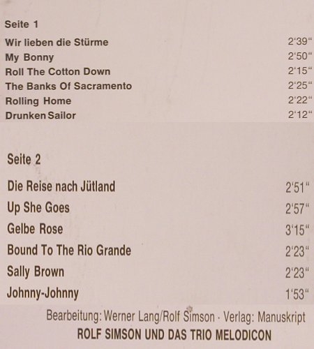 Simson,Rolf & d. Trio Melodicon: Wir lieben die Stürme, Vogue Mode Serie (CDMDINT 9772), D Typ: LP Best.-Nr.: V3542 Preis: 12,50 Euro