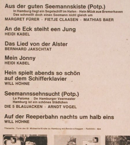 V.A.Hamburg Ahoi !: Ein musikalisches Souvenier, Volksplatte (SMVP 6082), D Typ: LP Best.-Nr.: V3547 Preis: 7,50 Euro