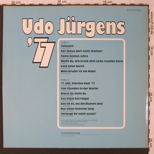 Jürgens,Udo: '77 - Club Auflage, Ariola (66 167 8), D, 1977 Typ: LP Best.-Nr.: V3662 Preis: 7,50 Euro