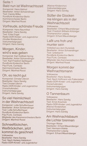 V.A.Bald nun ist Weihnachts-Zeit: Rundf.Kinderchor Berlin,Thomaner..., Eterna (8 26 101), DDR, 1976 Typ: LP Best.-Nr.: V3804 Preis: 6,00 Euro