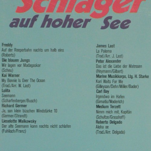 V.A.Stars und Schlager auf hoherSee: Freddy, Last, Carl Bay, Delgado.., Polydor (2371 091), D, 1969 Typ: LP Best.-Nr.: V3807 Preis: 6,00 Euro