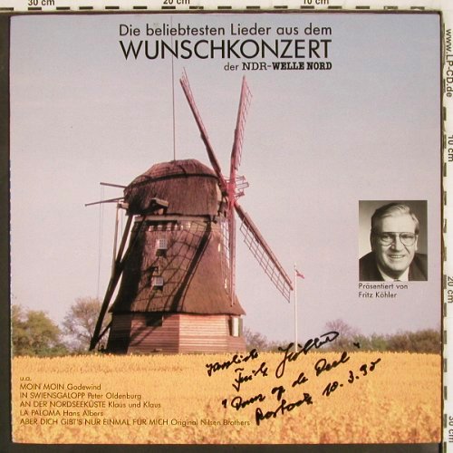 V.A.Wunschkonzert d. NDR-Welle Nord: Die beliebtesten Lieder a.d.Wunschk, Palm Records (28 010), D, woc, 1989 Typ: LP Best.-Nr.: V3853 Preis: 7,50 Euro
