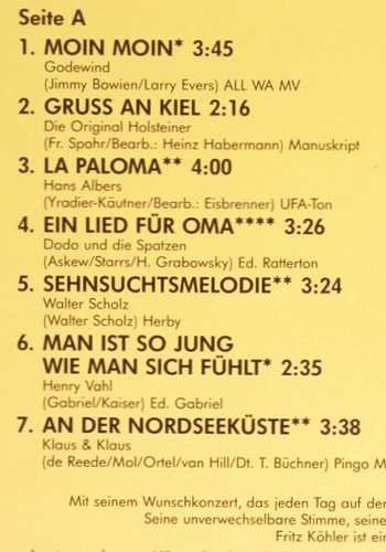 V.A.Wunschkonzert d. NDR-Welle Nord: Die beliebtesten Lieder a.d.Wunschk, Palm Records (28 010), D, woc, 1989 Typ: LP Best.-Nr.: V3853 Preis: 7,50 Euro