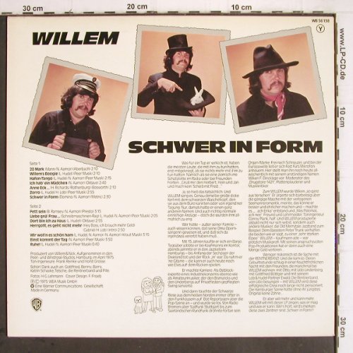 Willem: Schwer In Form, WB (WB 56 138), D, 1975 Typ: LP Best.-Nr.: V395 Preis: 9,00 Euro