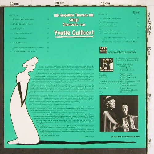 Thomas,Angelika: singt Chansons von Yvette Guilbert, Happy Valley / NDR 1 (831 476), D, 1990 Typ: LP Best.-Nr.: V438 Preis: 7,50 Euro