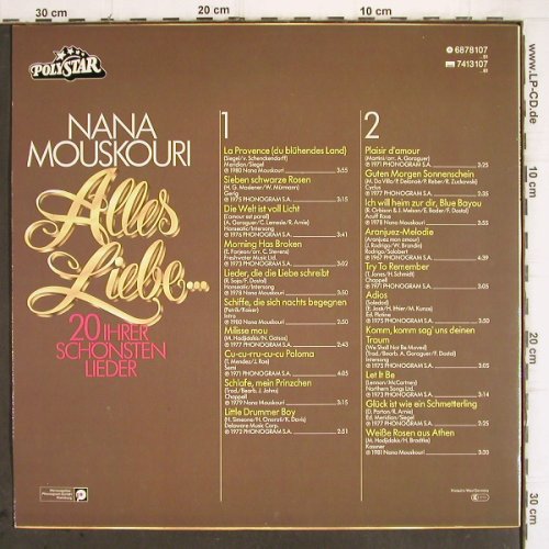 Mouskouri,Nana: Alles Liebe...20 Ihrer Schön.Lieder, Polystar(6878 107), D,  - LP - V495 - 5,00 Euro