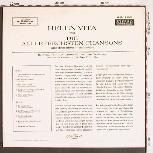 Vita,Helen: Die allerfrechsten Chansons, Golden 12 (G12/LP2501), D, Mono Typ: LP Best.-Nr.: V538 Preis: 7,50 Euro