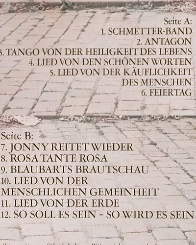 Schmetterlinge: Lieder fürs Leben, Antagon (LP 3205), D, 1975 Typ: LP Best.-Nr.: V598 Preis: 6,00 Euro