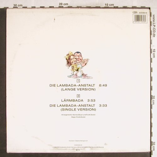 Feddersen,Helga / Olli Maier: Die Lambada-Anstalt*2/Lärmbada, CBS (CBS 655464 6), NL, m-/vg+, 1989 Typ: 12" Best.-Nr.: V612 Preis: 3,00 Euro