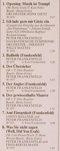Frankenfeld,Peter: Danke,Seine berühm.Lieder..., EMI / HörZu (066-45 344), D Typ: LP Best.-Nr.: V693 Preis: 7,50 Euro