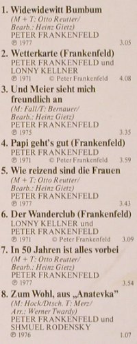 Frankenfeld,Peter: Danke,Seine berühm.Lieder..., EMI / HörZu (066-45 344), D Typ: LP Best.-Nr.: V693 Preis: 7,50 Euro