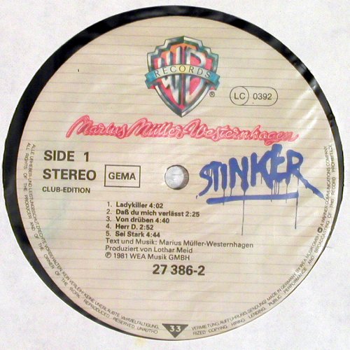 M&uuml;ller-Westernhagen,Marius: Stinker, Club Ed., WB (27 386-2), D, 1981 Typ: LP Best.-Nr.: V7421 Preis: 5,00 Euro.