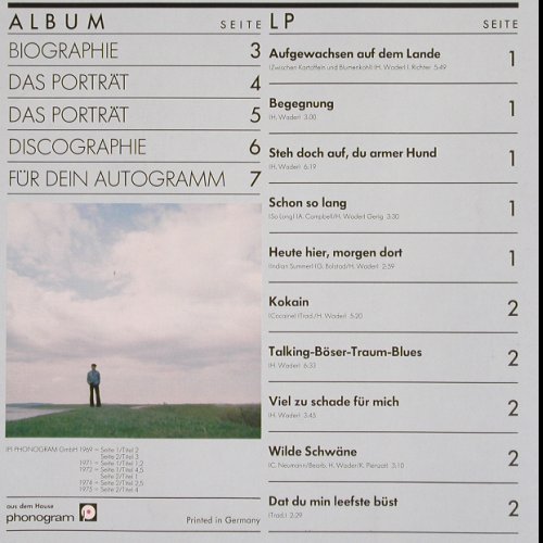 Wader,Hannes: Das Portrait, Foc, Philips (6305 313), D Typ: LP Best.-Nr.: V79 Preis: 6,00 Euro