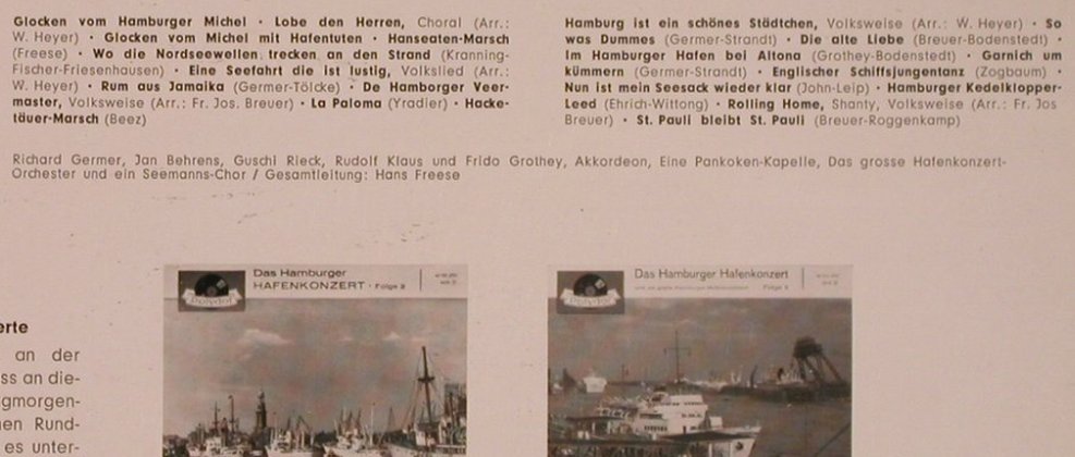 V.A.Das Hamburger Hafenkonzert: 20 Tr.(Folge1),Germer..Freese, Polydor(45 131 LPH), D, 1961 - 10inch - X1526 - 7,50 Euro