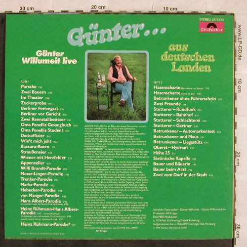Willumeit,Günter: aus Deutschen Landen-Live, Polydor(2371 523), D, 1974 - LP - X154 - 5,00 Euro