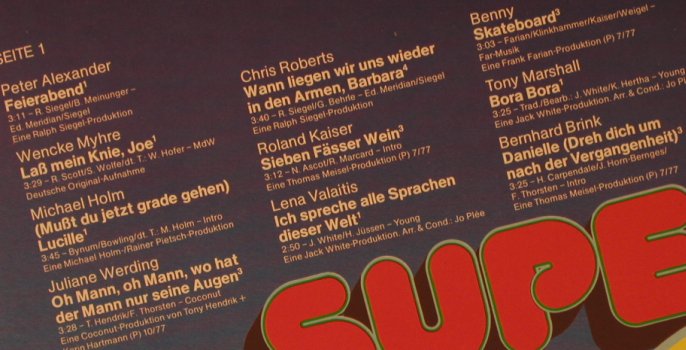 V.A.Super 20 - Hitparade: Peter Alexander...Andrea Jürgens, Ariola(669 440), D, 1978 - LP - X2758 - 4,00 Euro