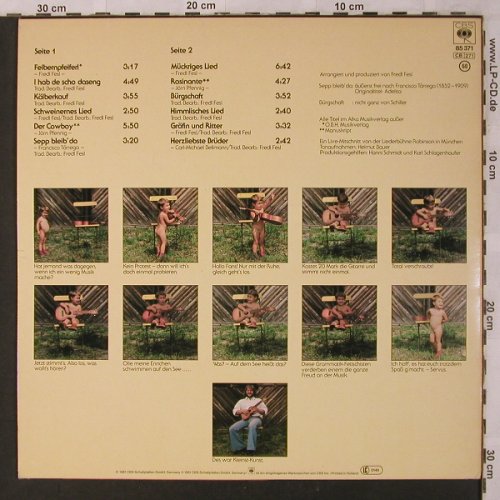 Fredl Fesl: 4-Bayrischer u.melankomische Lieder, CBS(CBS 85 371), D, 1981 - LP - X2786 - 5,50 Euro