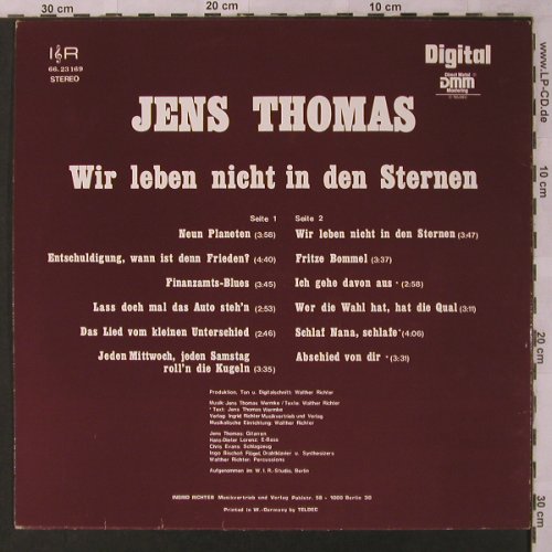 Thomas,Jens: Wir leben nicht in den Sternen, I&R/Teldec(66.23 169), D,  - LP - X2830 - 9,00 Euro