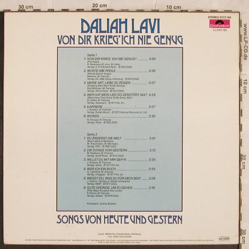 Lavi,Daliah: Von Dir Krieg Ich Nie Genug, Polydor(2372 160), D,  - LP - X317 - 5,00 Euro