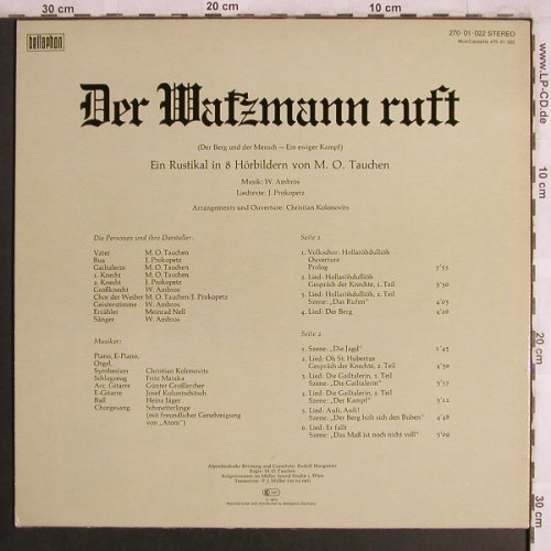 Ambros/Tauchen/Prokopetz: Der Watzmann ruft, Bellaphon(270 01 022), D, 1974 - LP - X4196 - 14,00 Euro
