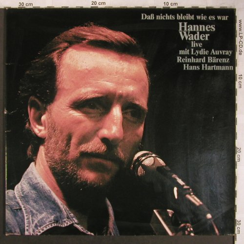 Wader,Hannes: Daß nichts bleibt wie es war,m-/vg+, Pläne (88 291 G), D, 1982 Typ: LP Best.-Nr.: X4528 Preis: 5,50 Euro