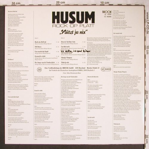 Husum: Nützt Ja Nix(Rock Op Platt), vg+/m-, Brook(6 515), D, 1986 - LP - X4739 - 7,50 Euro
