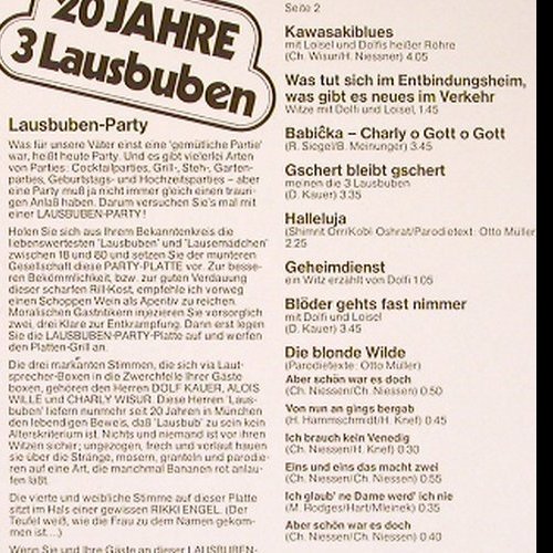 3 Lausbuben: Lausbuben-Party, 20 Jahre, Elite Special (DLPS 1021), D Typ: LP Best.-Nr.: X4997 Preis: 5,50 Euro