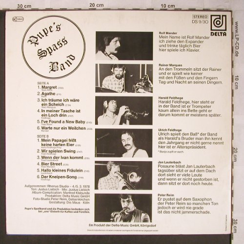 Pupe's Spaßband: Lustige und freche Lieder, Delta(DS 9/30), D, 1978 - LP - X5338 - 9,00 Euro