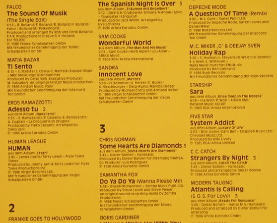 V.A.Hits'86: Das Internationale Doppelalbum,Foc, Ariola(302 818-503), D, 1986 - 2LP - X5412 - 5,00 Euro