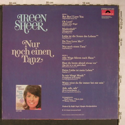 Sheer,Ireen: Nur noch einen Tanz, Polydor (2371 490), D, 1974 Typ: LP Best.-Nr.: X5447 Preis: 7,50 Euro
