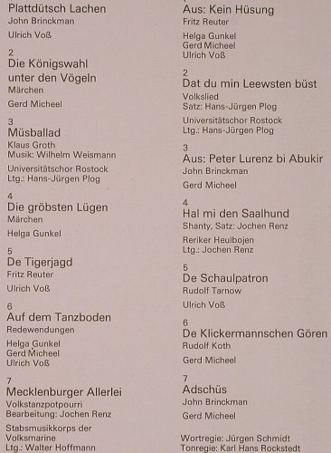 V.A.Bi uns to Huus: Plattdütsch gistern un'hüt, Litera(8 65 294), DDR, 1980 - LP - X5582 - 5,50 Euro