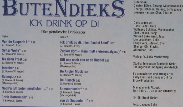 Butendieks: Ick Drink Op Di, Brook(0060.418), D, 1981 - LP - X5740 - 6,00 Euro