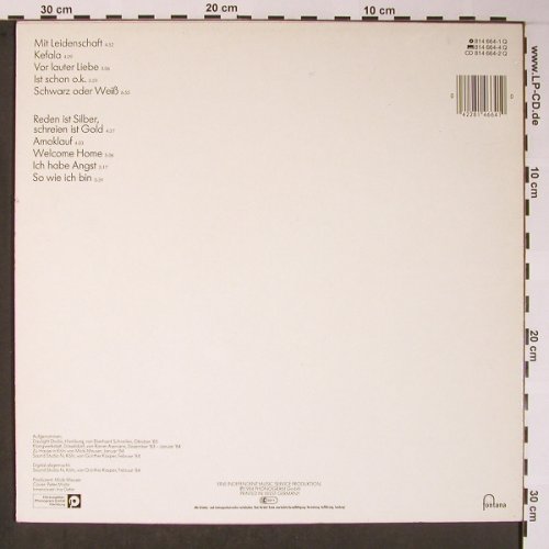 Deter Band,Ina: Mit Leidenschaft (lila), m-/vg+, Fontana(814 664-1 Q), D, 1984 - LP - X5821 - 5,00 Euro