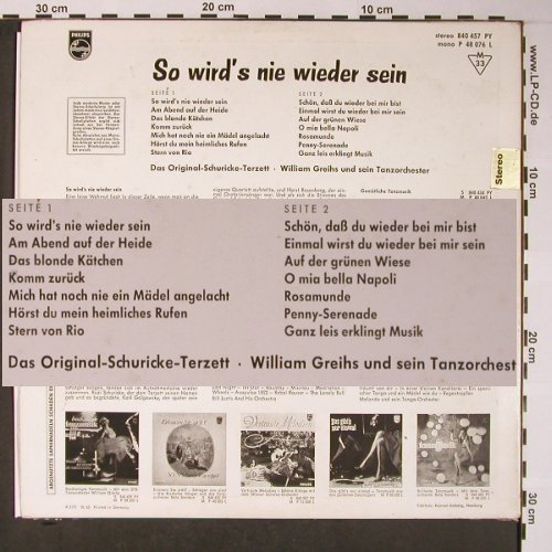 Schuricke Terzett/William Greihs Or: So wirds nie wieder sein, m-/vg+, Philips (840 457 PY), D, 1965 Typ: LP Best.-Nr.: X5831 Preis: 9,00 Euro