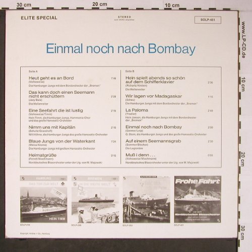 V.A.Einmal noch nach Bombay: Hamburger Jungs..Nord.Blasorch., Elite Special(SOLP-451), D,  - LP - X6022 - 5,50 Euro