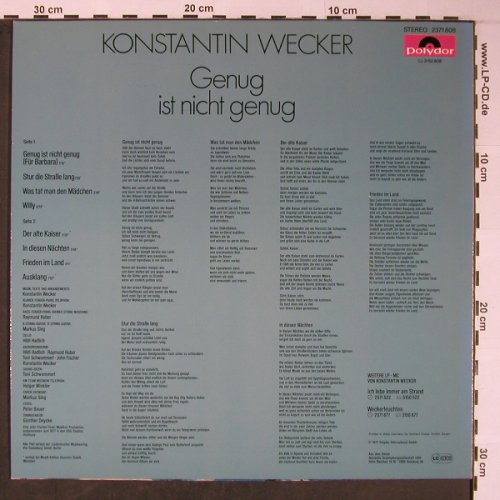 Wecker,Konstantin: Genug ist nicht genug(Kunst-Cover), Polydor(2371 808), D, 1977 - LP - X6046 - 6,00 Euro