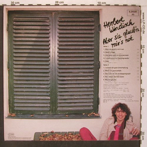 Windisch,Herbert: Aber sie glaub'n mir's net, Teldec (6.24541 AS), D, 1981 Typ: LP Best.-Nr.: X7246 Preis: 6,00 Euro