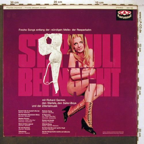 V.A.St.Pauli Bei Nacht: Richard Germer,Starlets,Zillertalm., Karussell (635 194), D, 1967 Typ: LP Best.-Nr.: X7481 Preis: 12,50 Euro